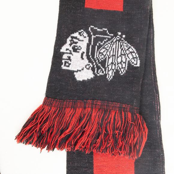 Chicago Blackhawks Big Logo NHL Mens Winter Scarf Muffler - Picture 2 of 5